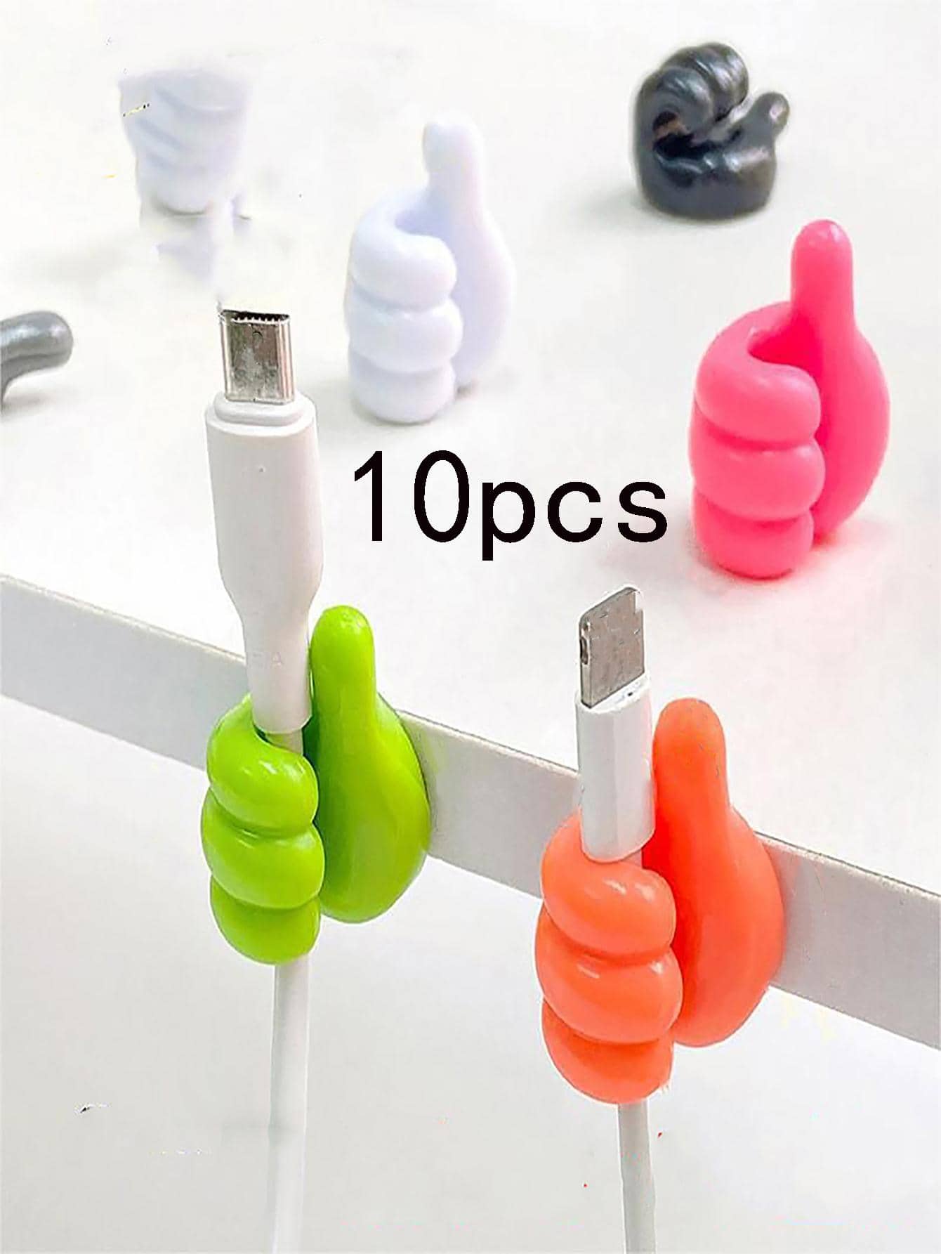 Thumb Hook Cable Organizer - Adhesive - 10 pcs